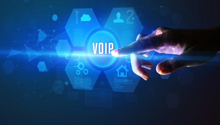 axvoice voip services finger pressing on voip symbol
